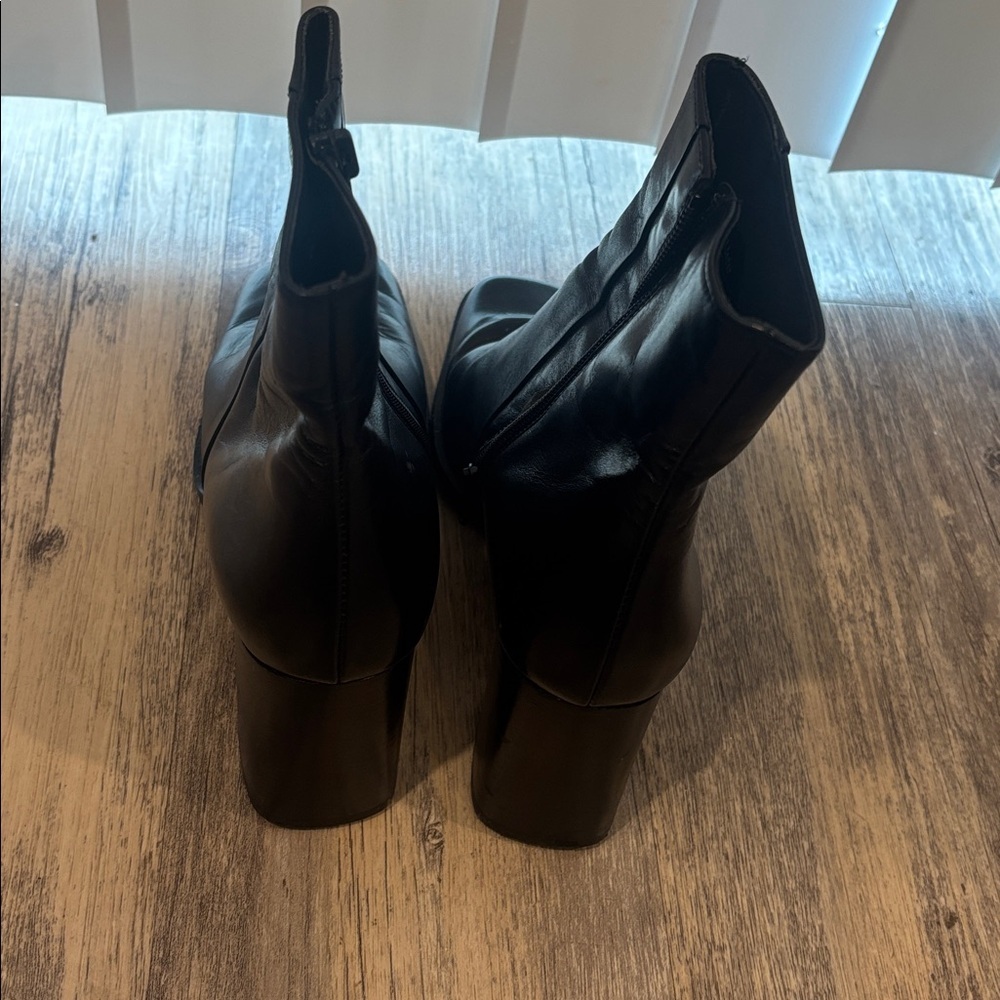 Paul green black leather heeled ankle boot size 5 - Picture 7 of 8